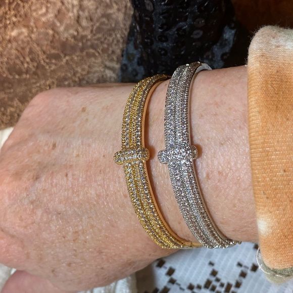 🔥 NWT HOT DESIGNER INSPIRED PROSECCO BRACELET SILVER MICRO PAVED BRACELET - Picture 8 of 12